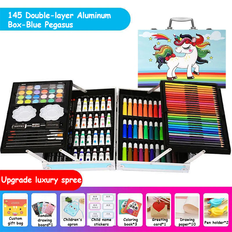 145-Piece 2 Layers Deluxe Art Set for Drawing, Painting