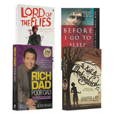 【Recommended Books】 Lord of the Flies+To Kill a Mockingbird+Rich man Poor man+Before I Go to Sleep: A Novel, a total of 4 volumes