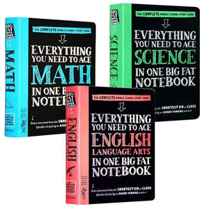 Everything You Need to Ace Math/English/Science in One Big Fat Notebook: The Complete Middle School Study Guide (Big Fat Notebooks) 3 volumes